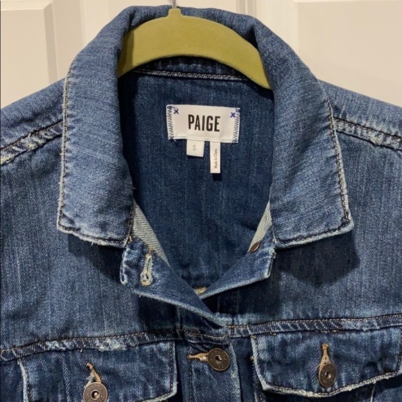 Paige Distressed Classic Jean Jacket EUC - Picture 7 of 15